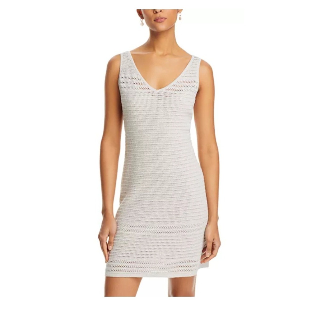 Tommy Bahama Ava Bay V Neck Dress Sleeveless Knee Length Beige S/P 241-SW622024